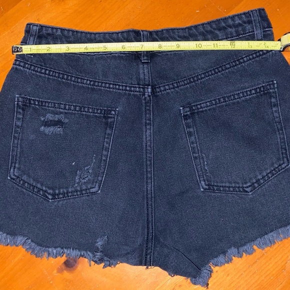 black denim y2k 501 style shorts original super highrise cut offs 90’s bottoms - Picture 13 of 13
